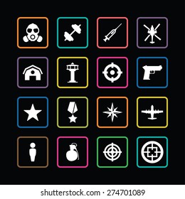 army icons universal set for web and mobile