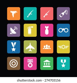 army icons universal set for web and mobile