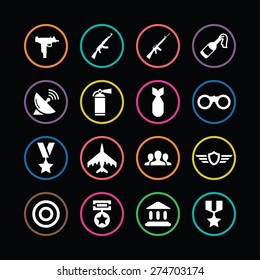 army icons universal set for web and mobile