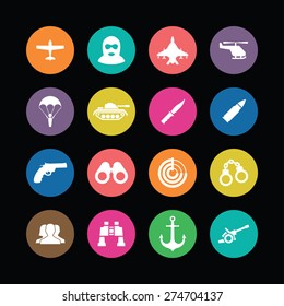 army icons universal set for web and mobile