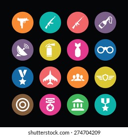 army icons universal set for web and mobile