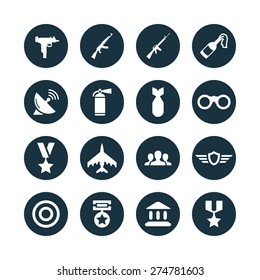 army icons universal set for web and mobile