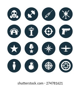 army icons universal set for web and mobile