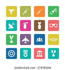 army icons universal set for web and mobile