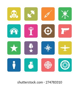 army icons universal set for web and mobile