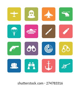 army icons universal set for web and mobile
