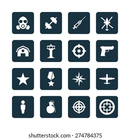 army icons universal set for web and mobile
