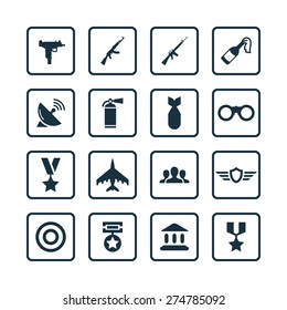 army icons universal set for web and mobile
