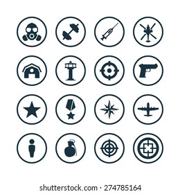 army icons universal set for web and mobile