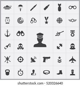 army icons universal set for web and mobile