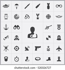 army icons universal set for web and mobile