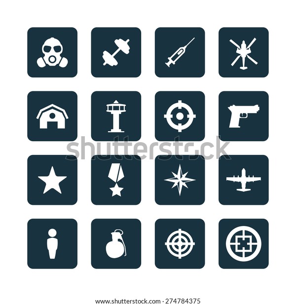 Army Icons Universal Set Web Mobile Stock Vector (Royalty Free ...