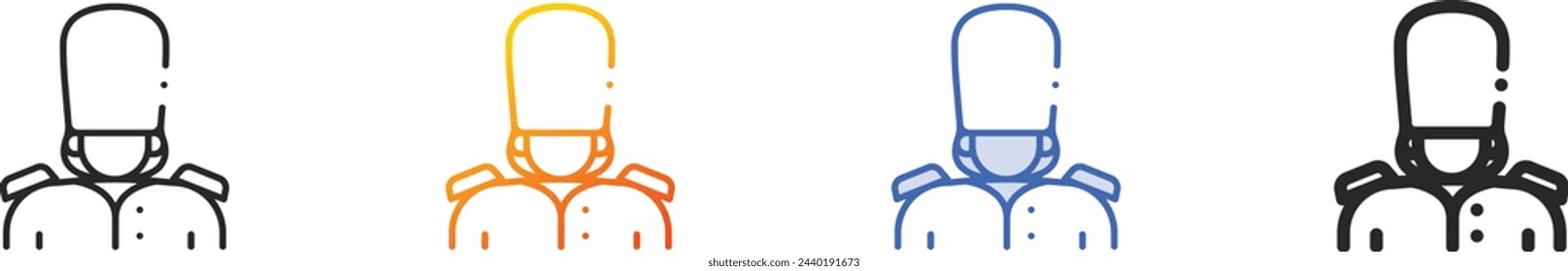 army icon.Thin Linear, Gradient, Blue Stroke and bold Style Design Isolated On White Background
