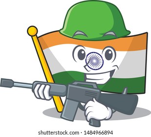 Army Indian flag kept in cartoon drawer