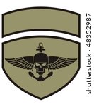 Army insignia with skull.