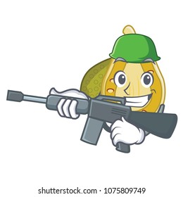 Army jackfruit character cartoon style