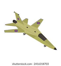 An army jet icon isometric design