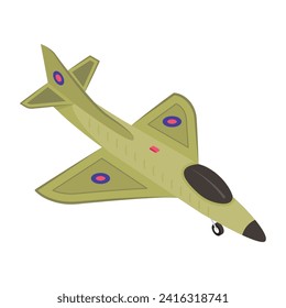 An army jet icon isometric design