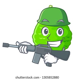 Army kaffir lime basket of vegetable mascot