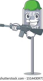 Army keep right with the mascot shape