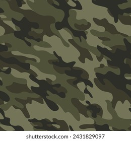 army khaki camouflage seamless pattern vector texture, hunting background