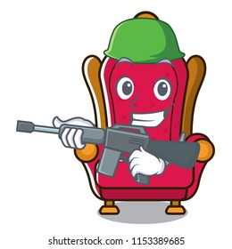 Army king throne character cartoon