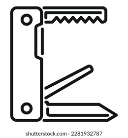 Army knife icon outline vector. Pocket multitool. Camping kit