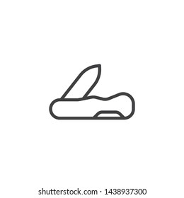 Army knife line icon. linear style sign for mobile concept and web design. Penknife outline vector icon. Symbol, logo illustration. Vector graphics
