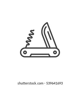 Army knife line icon, outline vector sign, linear pictogram isolated on white. Symbol, logo illustration