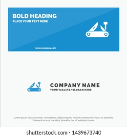 Army, Knife, Multi tool, Pocket Knife, Swiss SOlid Icon Website Banner and Business Logo Template