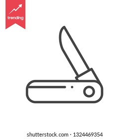 army knife, outline icon - Vector