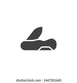 Army knife vector icon. filled flat sign for mobile concept and web design. Penknife glyph icon. Symbol, logo illustration. Vector graphics