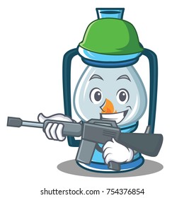 Army lantern character cartoon style