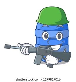 Army large cartoon plastic barrel for water