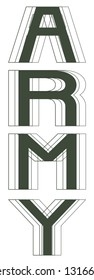 army lettering vector illustration isolated