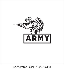 Logo-Design der Armee, Vektorsilhouette