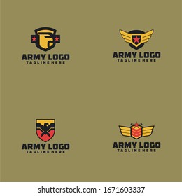 Plantilla de vector de diseño del logotipo del ejército
