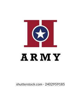 Diseño de símbolos militares vectores de logotipo de ejército