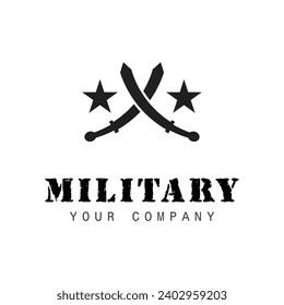 Diseño de símbolos militares vectores de logotipo de ejército