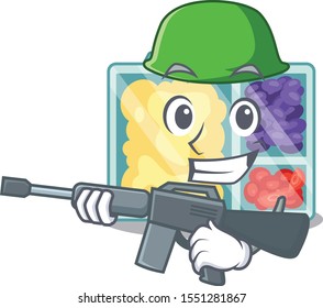 army lunch box cartoon with the character