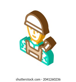 army male isometric icon vector. army male sign. isolated symbol illustration