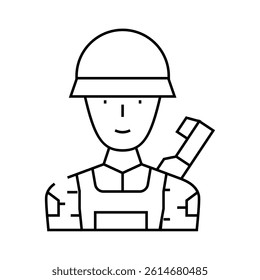 army male line icon vector. army male sign. isolated contour symbol black illustration