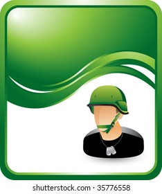 army man on green wave backdrop