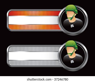 army man on specialized banners