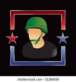 hombre del ejército con antecedentes de estrella