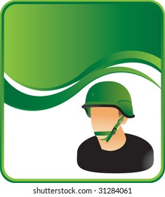 army man on wave background