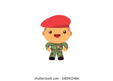 Army Man Profession Vector Illustration