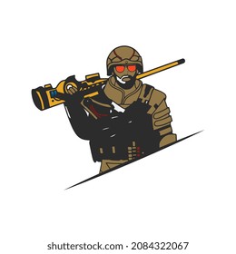 Diseño del logo de la mascota del ejército e sport