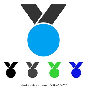 Army Medal flat vector pictograph. Colored army medal gray, black, blue, green pictogram variants. Flat icon style for graphic design.