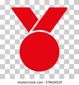 Army Medal icon. Vector illustration style is flat iconic symbol, red color, transparent background. Designed for web and software interfaces.